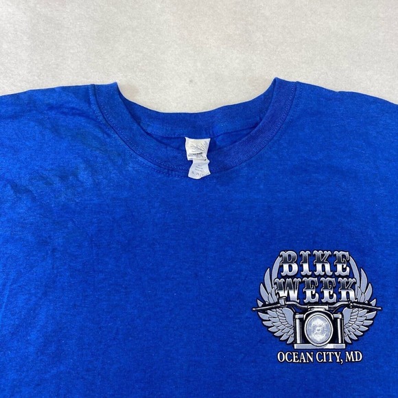 Bike Week Ocean City USA Graphic Tee Thrifted Vintage Style Size 2XL - Picture 10 of 11